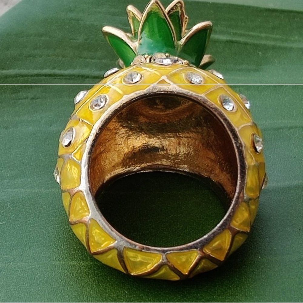 Pineapple Statement Ring With Crystals Whimsey Fu… - image 4